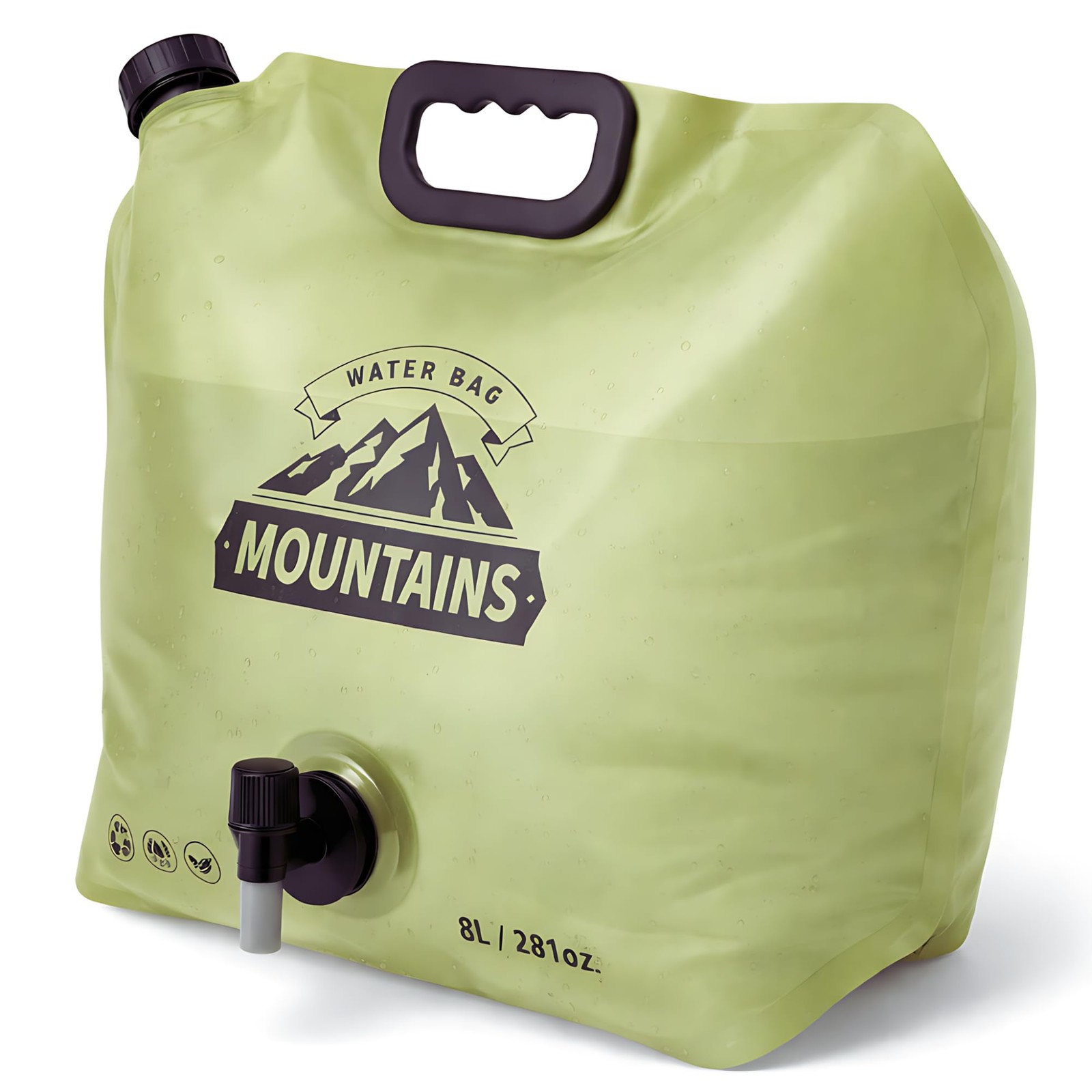 Camping Water Container 2 Gallon Collapsible Water Jug with 