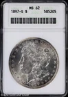 1897-S $1 Morgan Silver Dollar ANACS MS 62 | Old Soap Box Holder UNC
