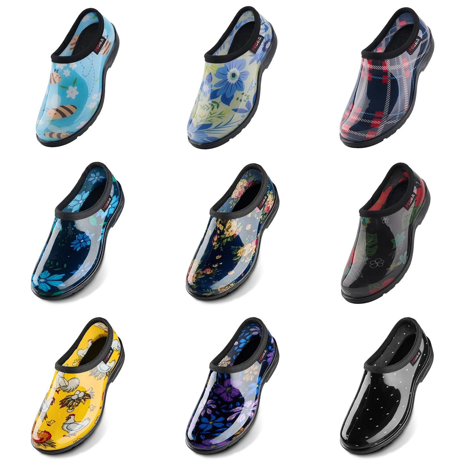 HISEA Women Slip-On Garden Shoes Waterproof Rain Boots Printed Rubber Yard Clogs
Opens in a new wind