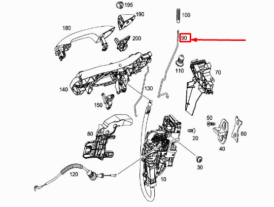 MERCEDES-BENZ C W205 Fenstersicherungsstange vorne links A2057230139