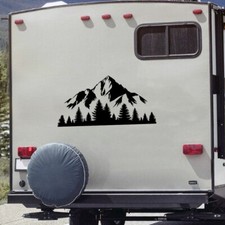 Mountain Forest Scene V19 Custom Vinyl Decal Graphics For Campers Sticker Mountain Forest Scene V19 Custom Vinyl Decal Graphics For Campers Sticker