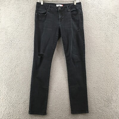 Cabi Slim Boyfriend Jeans Womens (actual 32x30) Black Cotton Blend  Distressed