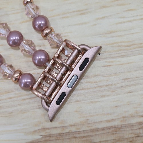 Rose Pink Pearl Purple Beaded Stretch Bracelet Watch Band for Apple 38/40/41mm - 第 6/14 張圖片