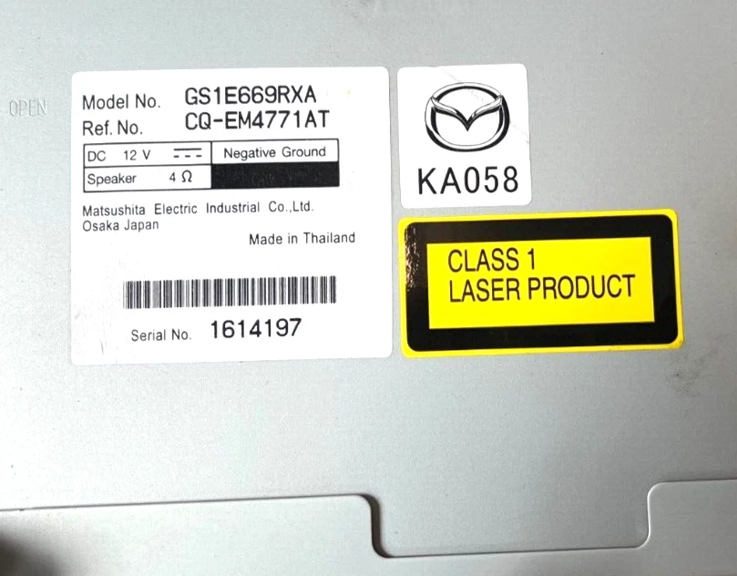 Gebrauchtes Autoradio CD-Radio für Mazda 6 08-12 GS1E-669RXA #1036 - Bild 3 von 4