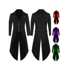 Retro Victorian Steampunk Swalow Gothic Mens Party Tailcoat Jacket Ringmaster