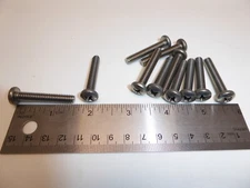 1/4-20 x 1-1/2 Pan Head Phillips Machine Screw SS 18-8 VINTAGE USA Made Qty 11