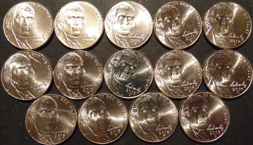 2010-PD thru 2025-PD Jefferson Nickel Choice/Gem BU Uncirculated Date Set