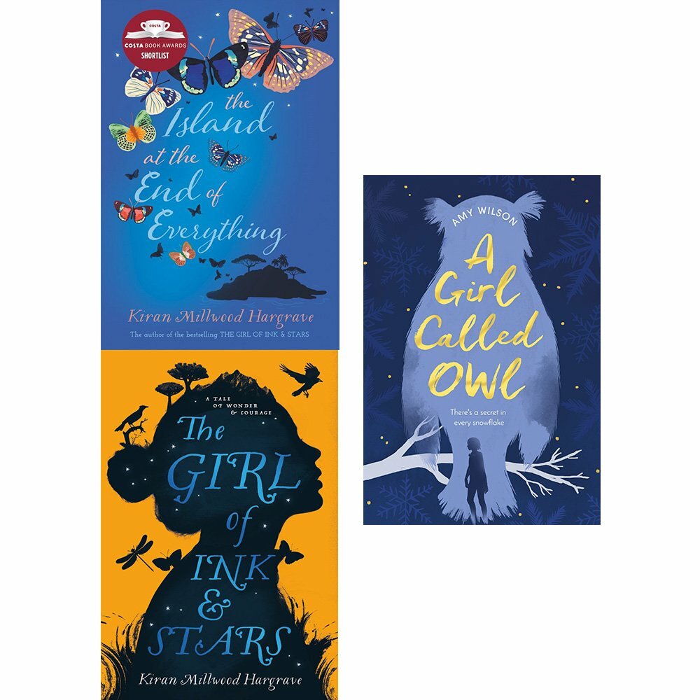 Island at the end  , the girl and a girl called owl 3 Books Collection set NEW