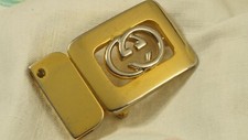 vintage original GUCCI mens belt swivel buckle two tone , from 1984 
