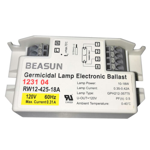 Lampe UV germicide RW12-425-18A 120V 18W ballasts électroniques pour éclairage TUV16W - Photo 1 sur 9