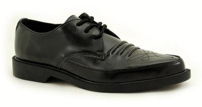 T.U.K. A8901 TUK Pointed 3 Eye Western Tie Jam Shoe Black