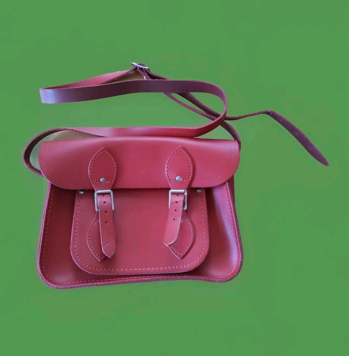 The Cambridge Satchel Company Red Leather Flap Handbag Crossbody