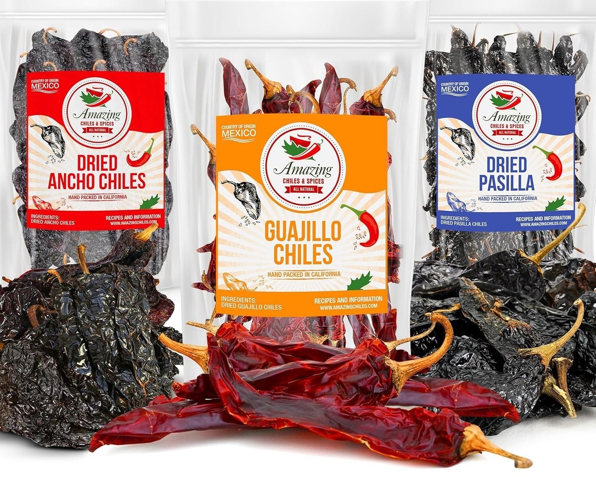 Authentic Dried Chile Peppers Variety Pack 12 oz of Ancho