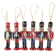 10cm Wooden Nutcracker Soldier Good Christmas Decoration Pendants Ornaments