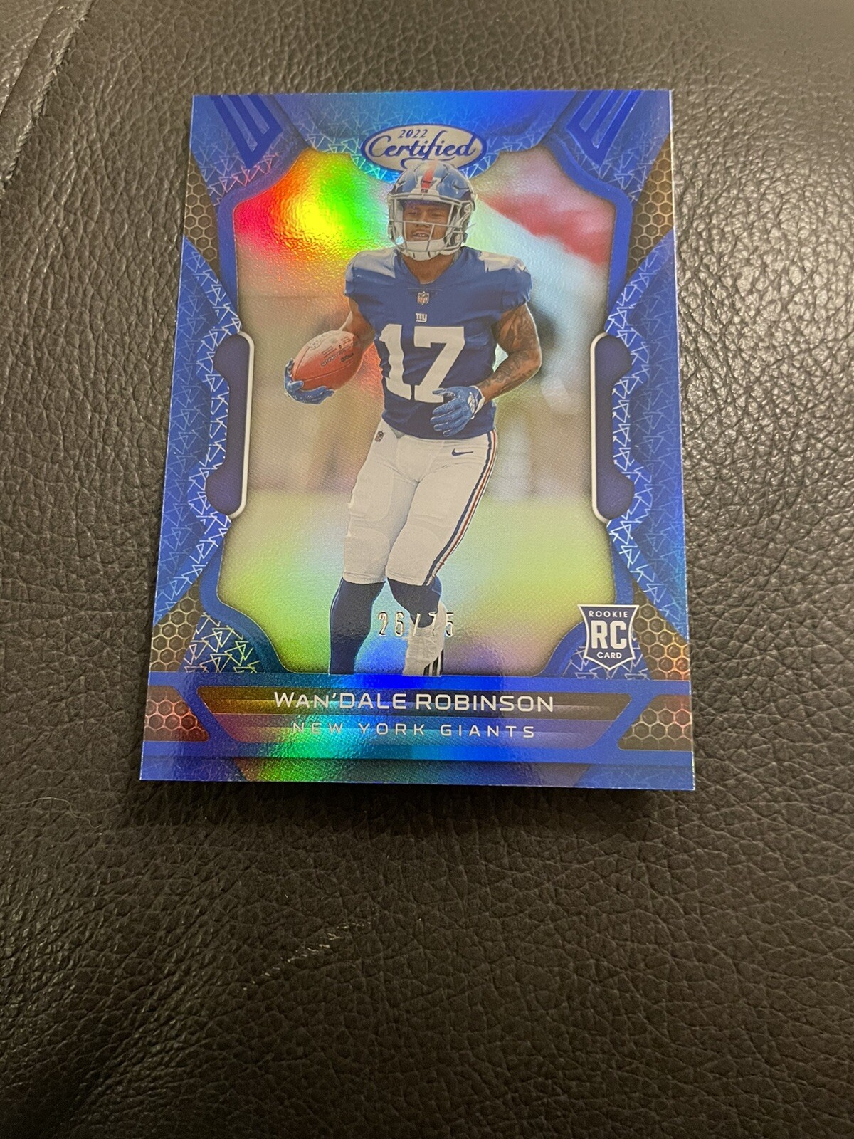 2022 Panini Certified Wan’Dale Robinson #/75 Rookie Blue Holo SP Giants MINT