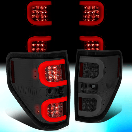 FOR 2009-2014 FORD F-150 DUAL LED BAR TUBE TAIL LIGHT BRAKE LAMPS(CHROME/SMOKED) - Bild 1 von 10
