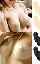 Lot 10 Pc Beige Push Up Bra Adhesive Bra's Strapless Lace Invisible Nipple Cover