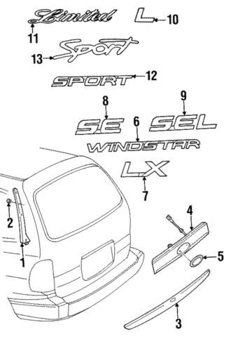 Placa de nombre para Ford (N/P XF2Z-1642528-AA)