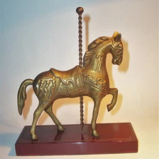 Old CAROUSEL HORSE Hand Crafted Brass Art Sculpture Statue Figurine Vintage VG