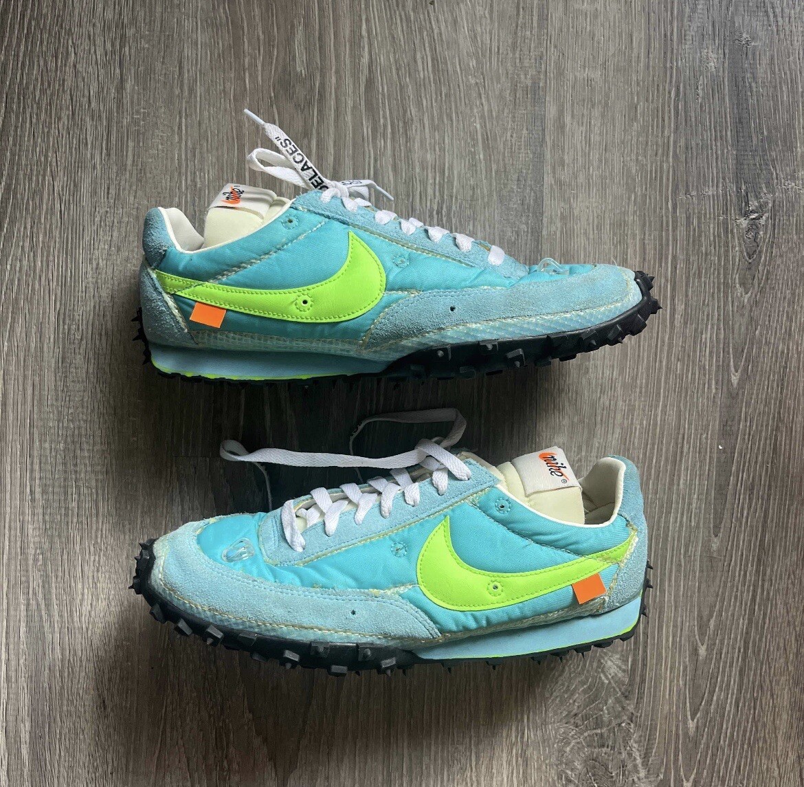 OFF WHITE X NIKE Taglia 10 5 Nike Off White x Waffle Racer Vivid Sky W