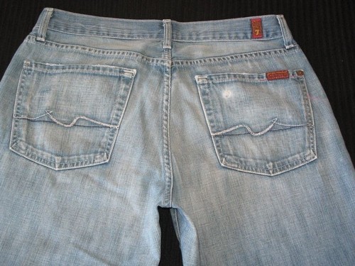 7 For All Mankind Uomo Relaxed Jeans Taglie 31 X 28 Leggero Cotone  Affliggere | eBay