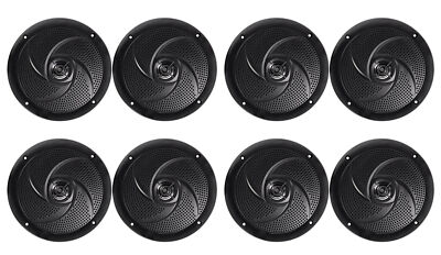 (8) Rockville RSM65B 1280 Watt Waterproof Shallow Slim Marine Boat  Speakers