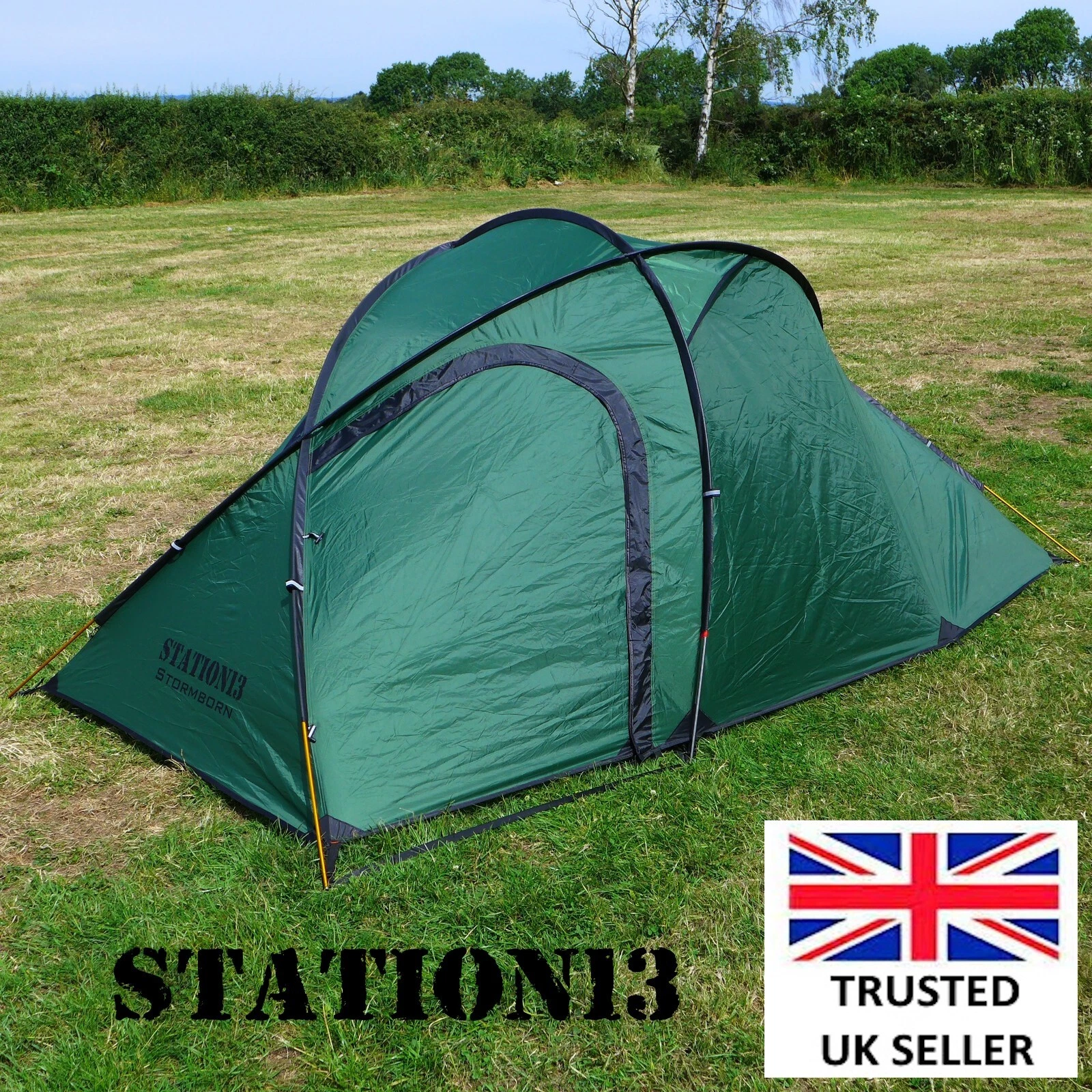 STORMBORN 2 Person Camping Tent - Semi-Geodesic Design - 3.5kg - STATION13 - NEW