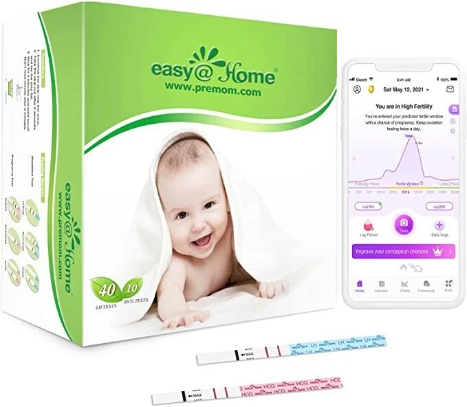 Easy@Home 40 Ovulation Test Strips and 10 Pregnancy Test Strips