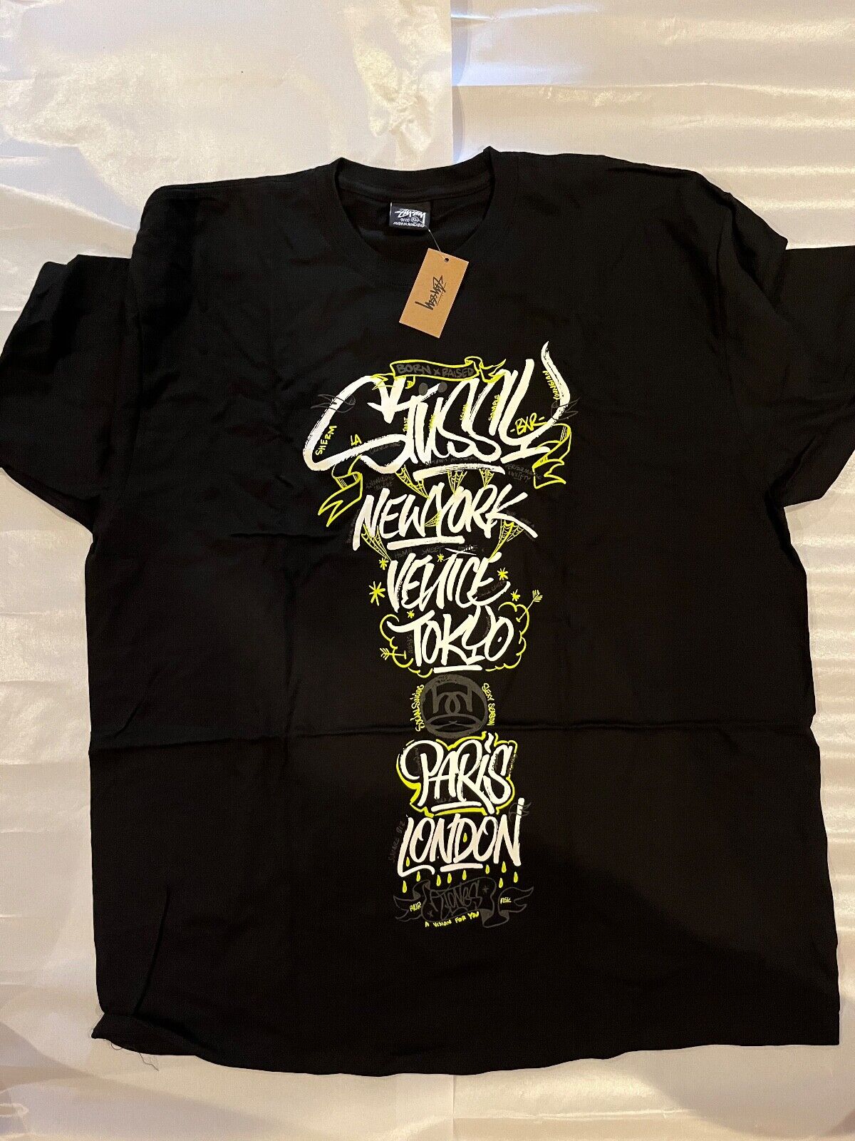 STUSSY & BORN X RAISED HANDSTYLES TEE BLACK SIZE XL NEW IN