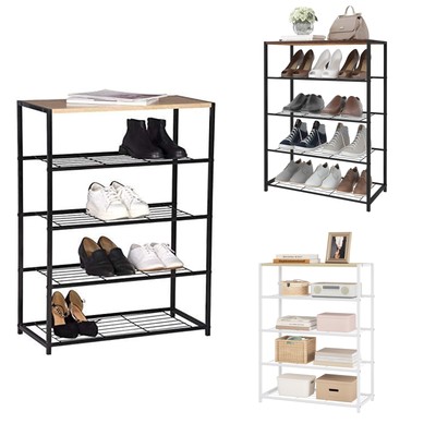 Scaffale Scarpe Scarpiera WOLTU 3 Ripiani Grigia Per 12 Paia Di Scarpe - Organizzatore Armadio Salvaspazio Scarpiera Salvaspazio - 10