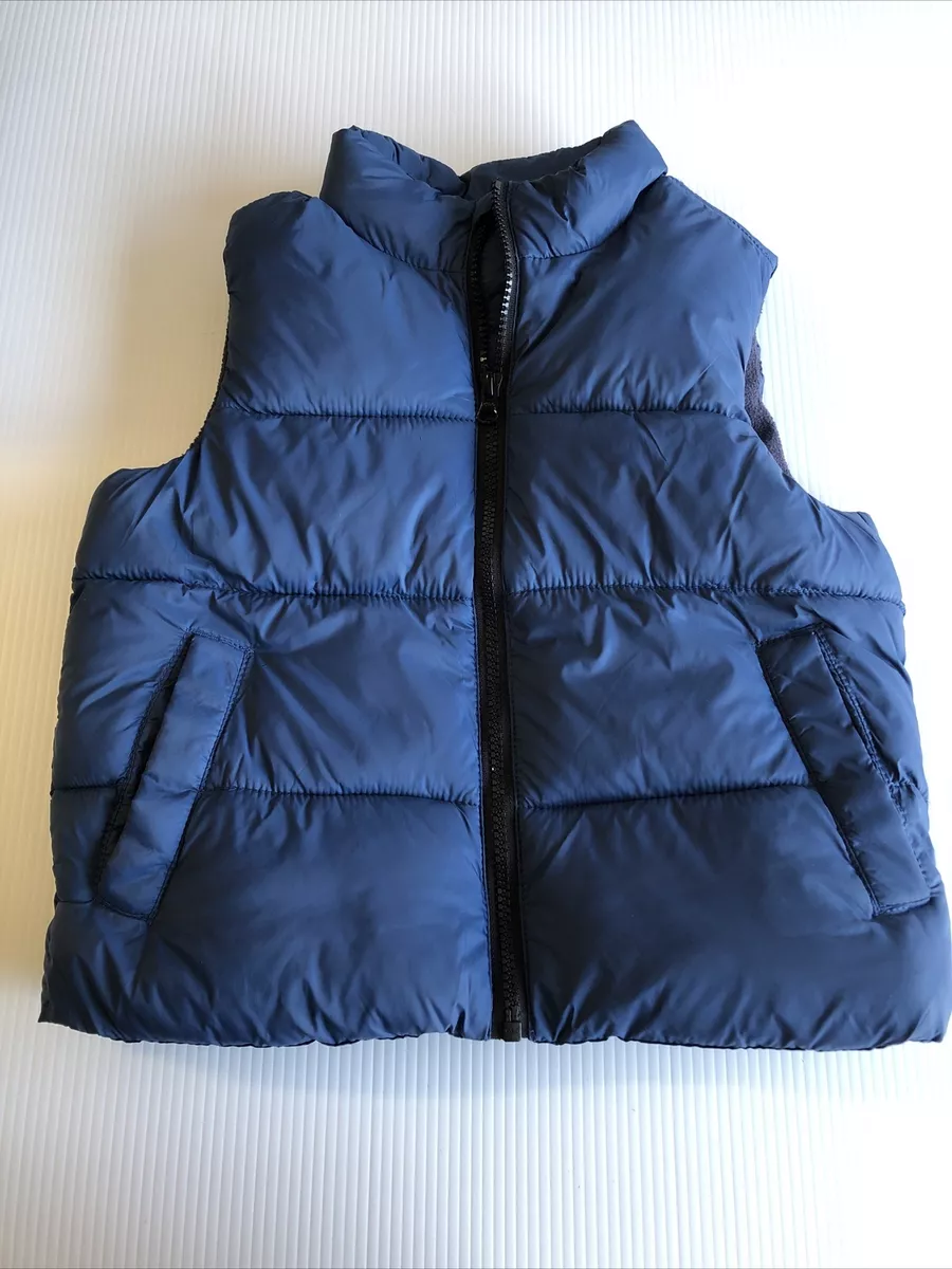 Old navy boys puffer vest size 5 navy blue zipper XS Lined eBay