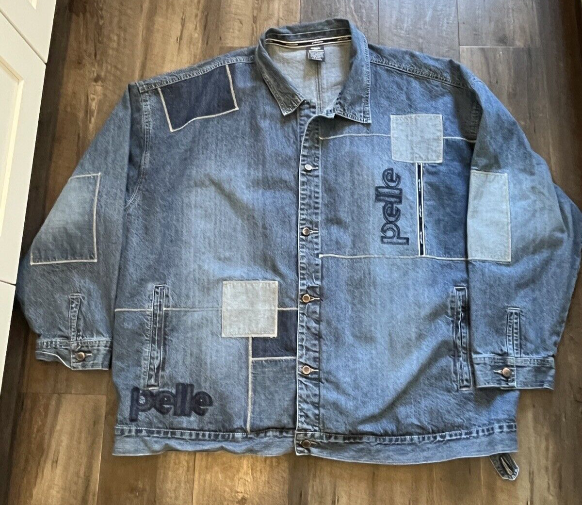 Pelle Pelle Marc Buchanan 5XL Blue Men's Denim Jacket VTG 90's Y2K
