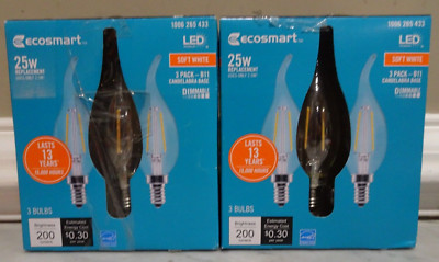 Replight Ecosmart LED Candelabra Base B11 Dimmable 25-Watt REP Light Bulbs 2 - 3 ...