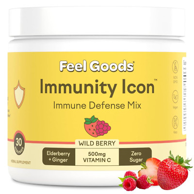 Feel Goods Immunity Icon Drink Mix Vitamin C, D, Zinc, Elderberry, 30 Servings