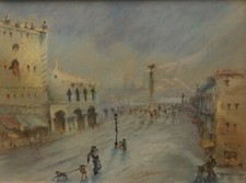 Piazza San Marco - Giulio Falzoni 40X30 cm opera unica con cornice