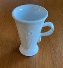 Discontinued Embossed Fiesta Pedestal Mug • White • 16 oz.