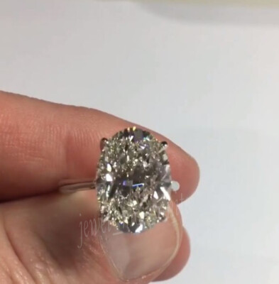 1.91 Ct Colorless Oval Moissanite Solitaire Engagement Ring 925 Sterling Silver 