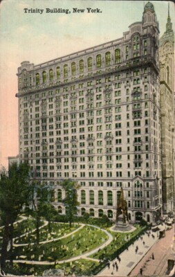 New York City, NY Trinity Building Street View 1914 Postcard