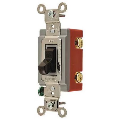 Hubbell Wiring Device-Kellems Hbl1222 Wall Swtch, 2-Pole, 120/277V, 20A, Brn,