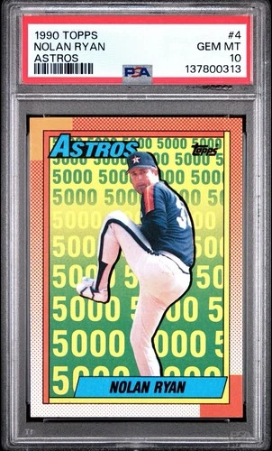1990 Topps Nolan Ryan Astros #4 PSA 10 GEM-MT Houston Astros HOF