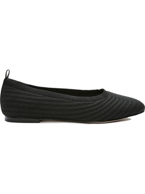 SANCTUARY Womens Black All-Over Knitted Social Slip On Leather Ballet Flats 9 M