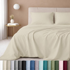 Queen Size Sheet Set - Luxury 600 Thread Count Sateen, 100 Cotton Sheets, Deep
