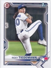 2021 BOWMAN DRAFT..RICKY  TIEDEMANN..BOWMAN 1ST..CARD # BD-89..BLUE JAYS