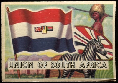 Trade Card, A&BC Kaugummi, FLAGGEN DER WELT, 1959, groß, Union of SA, #9