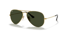 Ray-Ban Aviator Polished Arista Gold/G-15 Green 62mm Sunglasses RB3025 181 62-14