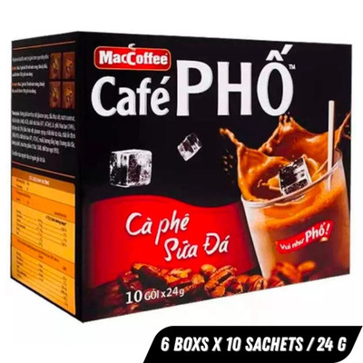 6 Box MacCoffee Cafe Pho Instant Iced Milk Coffee 10 Sachets x 24g DHL EXPRESS