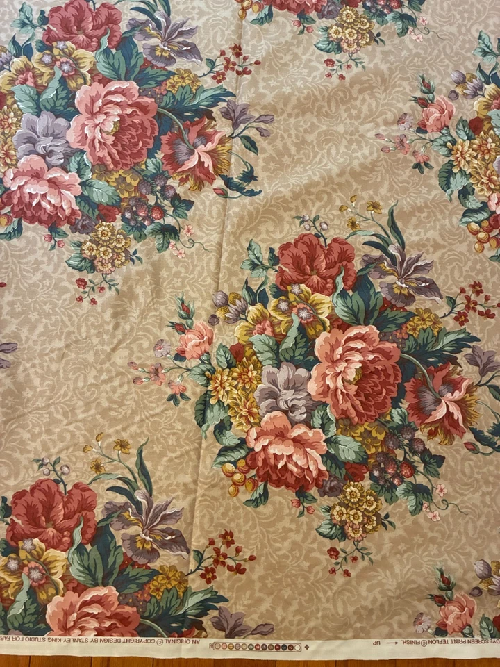 大号 CABBAGE 玫瑰布克面料 4 码 54 英寸宽上装复古斯坦利国王 — 第 2/4 张图片