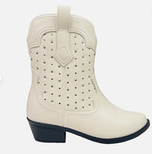 Art Class Jovi Boots Size 13 Girls White Ivory Side Zip Heeled Faux Leather NWB.