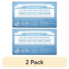Pure-Castile Bar Soap for Baby 2 Pack Unscented for Face Body and Hands 5 oz