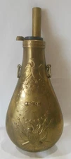 Brass Reproduction Civil War Muzzleloader Black Powder Flask Patriotic